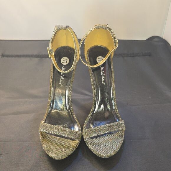 M BY MICHEAL ANTONIO SHIMMER GOLD WOMEN's HIGH HEEL - Picture 1 of 16